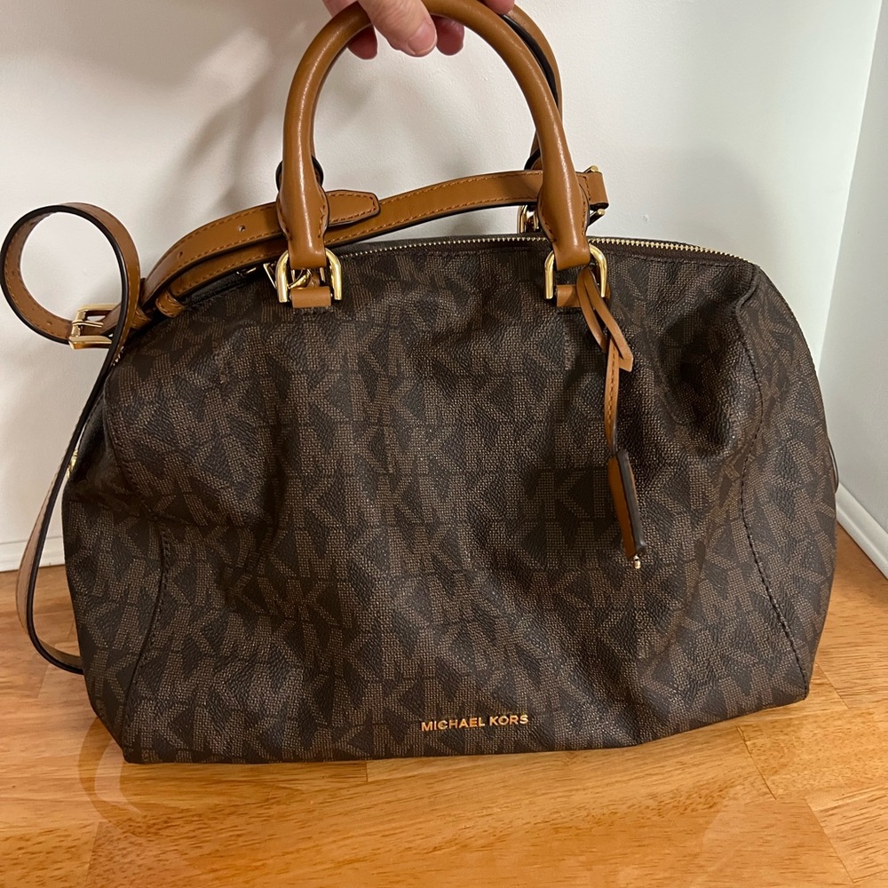Michael Kors Monogram Top Handle Duffel Bag